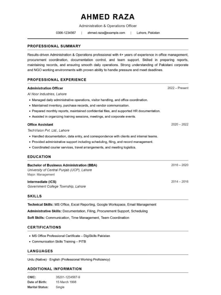 ATS Friendly Resume Template