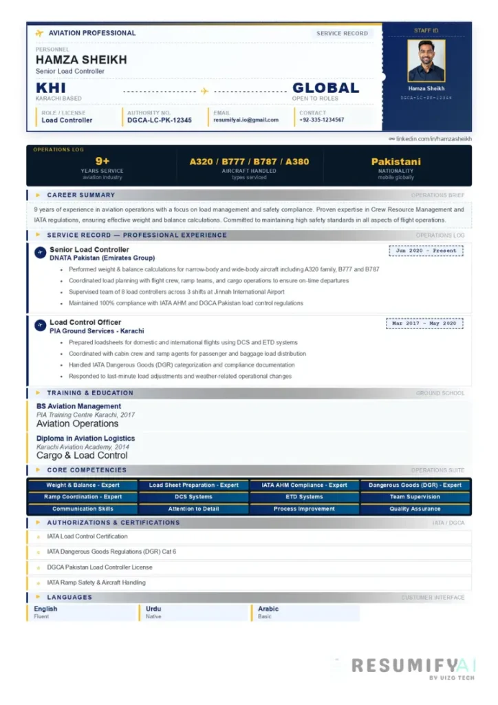 Aviation Pro Resume Template